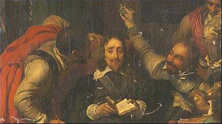 Hippolyte Delaroche A portion of Hippolyte Delaroche's 1836 oil painting Charles I Insulted by Cromwell's Soldiers, Germany oil painting art